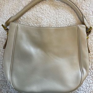 J.crew cream colored leather shoulder bag